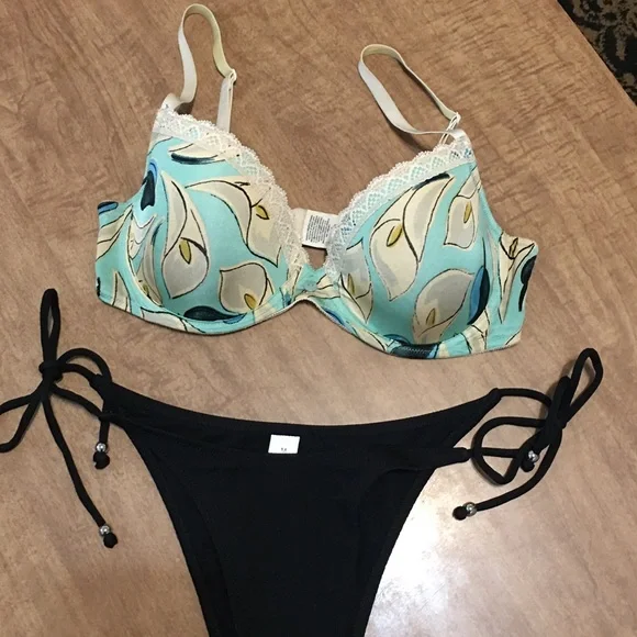 Calvin Klein lightly padded bra 34C& new tie up underwear M - Picture 2 of 9